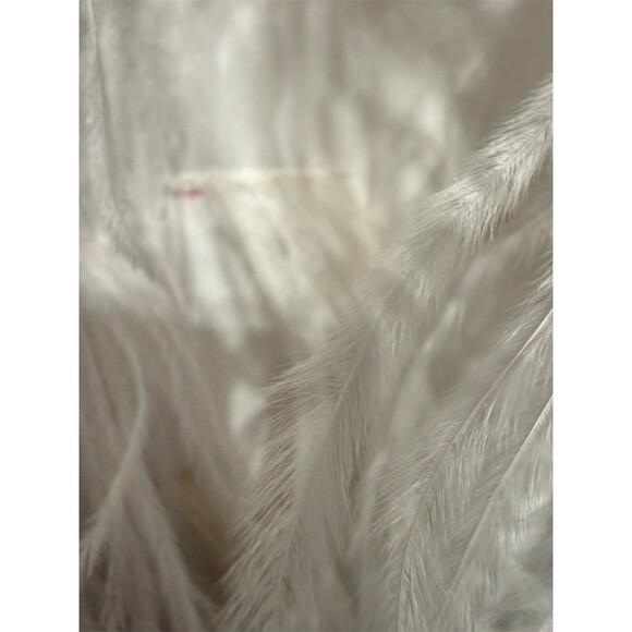 LAMARQUE Alena Mini Dress Womens Size M White V-Neck Sleeveless Feather - Picture 11 of 12